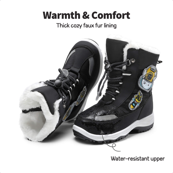 Kids Interchangeable Non-Slip Snow Boots - BLACK - 2